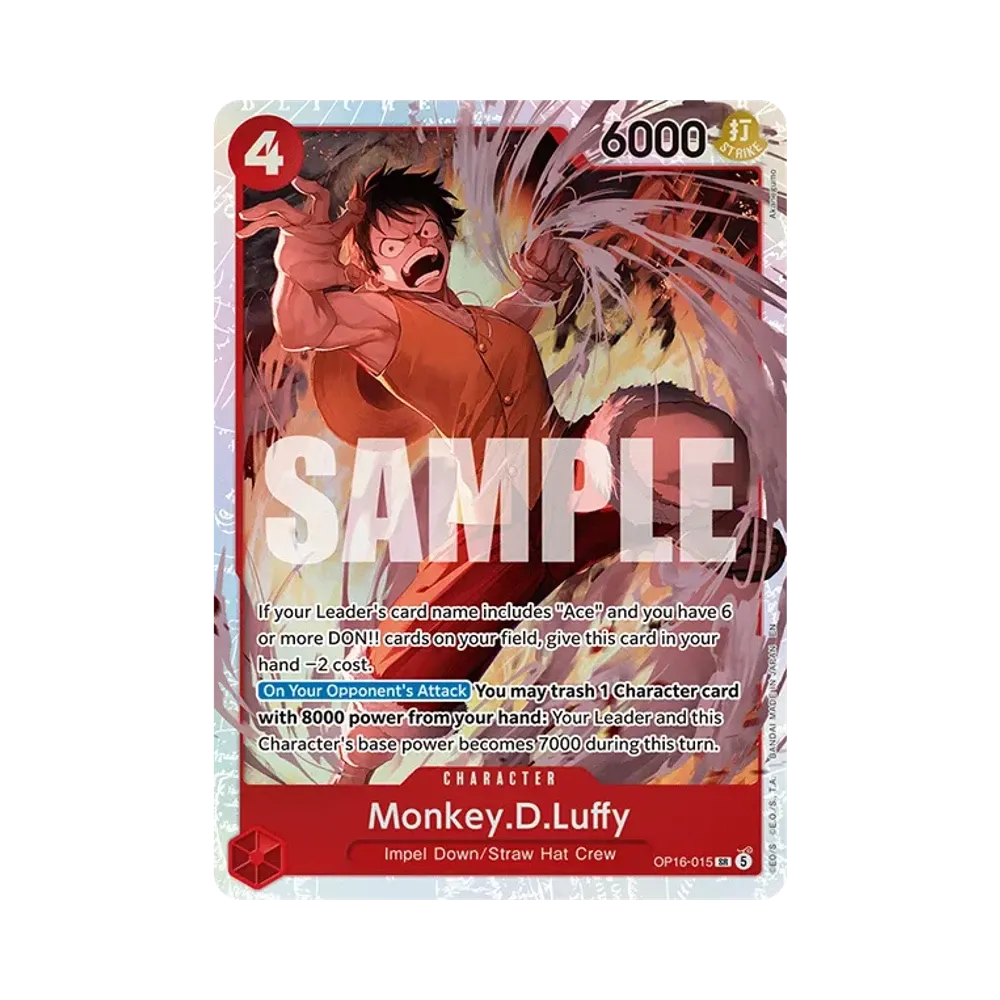 Monkey.D.Luffy SR [OP16-015][EN](Booster Pack "THE TIME OF BATTLE")