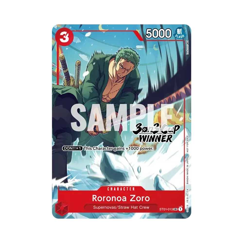 Roronoa Zoro : Winner SR [ST01-013W] [EN](Promotional Card "3 On 3 Cup Winner")