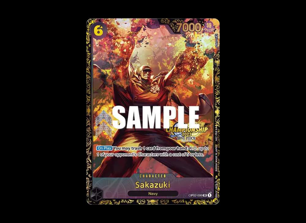 Sakazuki SR-P [OP02-099] [EN](Promotional Card "Championship 2023 Souvenir")