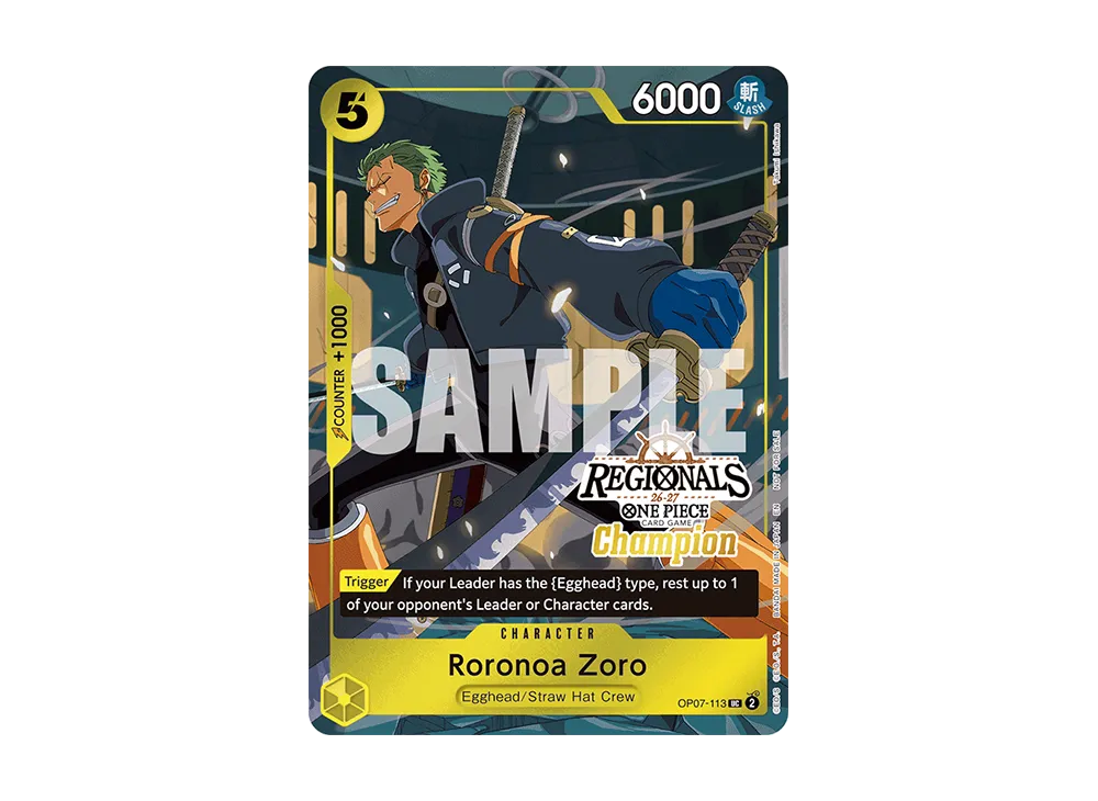Roronoa Zoro UC :1st Place [OP07-113][EN] (Promotional Card "Regionals Champion Card Set 26-27 Vol.1")