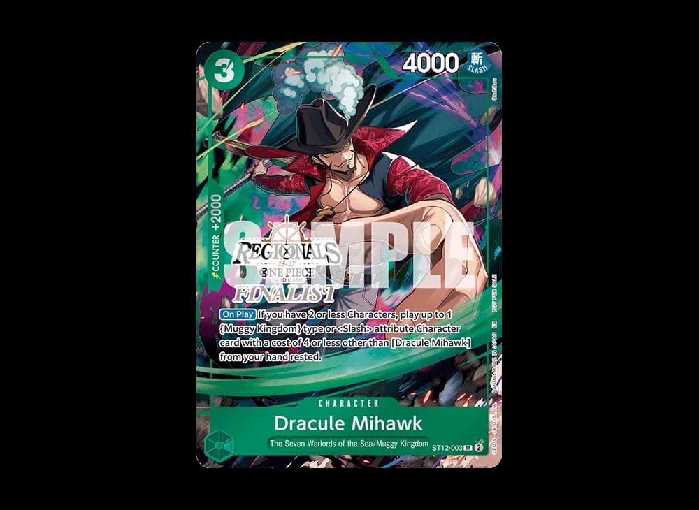 Dracule Mihawk SR :Finalist [ST12-003][EN] (Promotional Card "Regional Finalist Card Set 26-27 Vol.1")