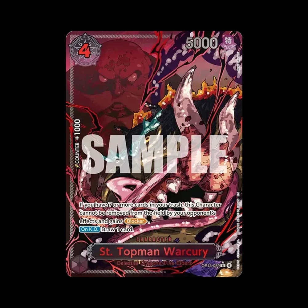 St. Topman Warcury : Red Text R-P [OP13-089] [EN](Booster Pack "CARRYING ON HIS WILL")