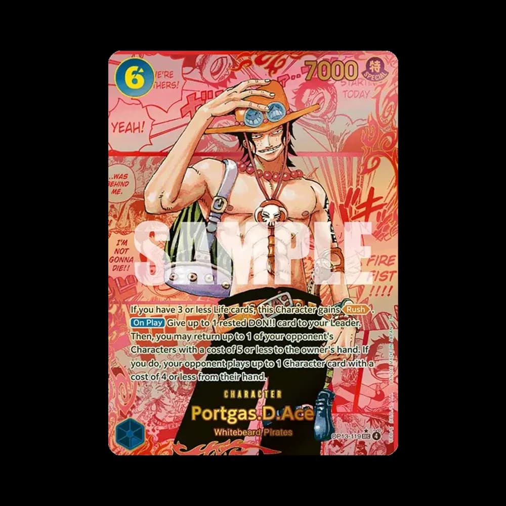 Portgas.D.Ace SEC-RSP (Red Comic Parallel) [OP13-119] [EN](Booster Pack "CARRYING ON HIS WILL")