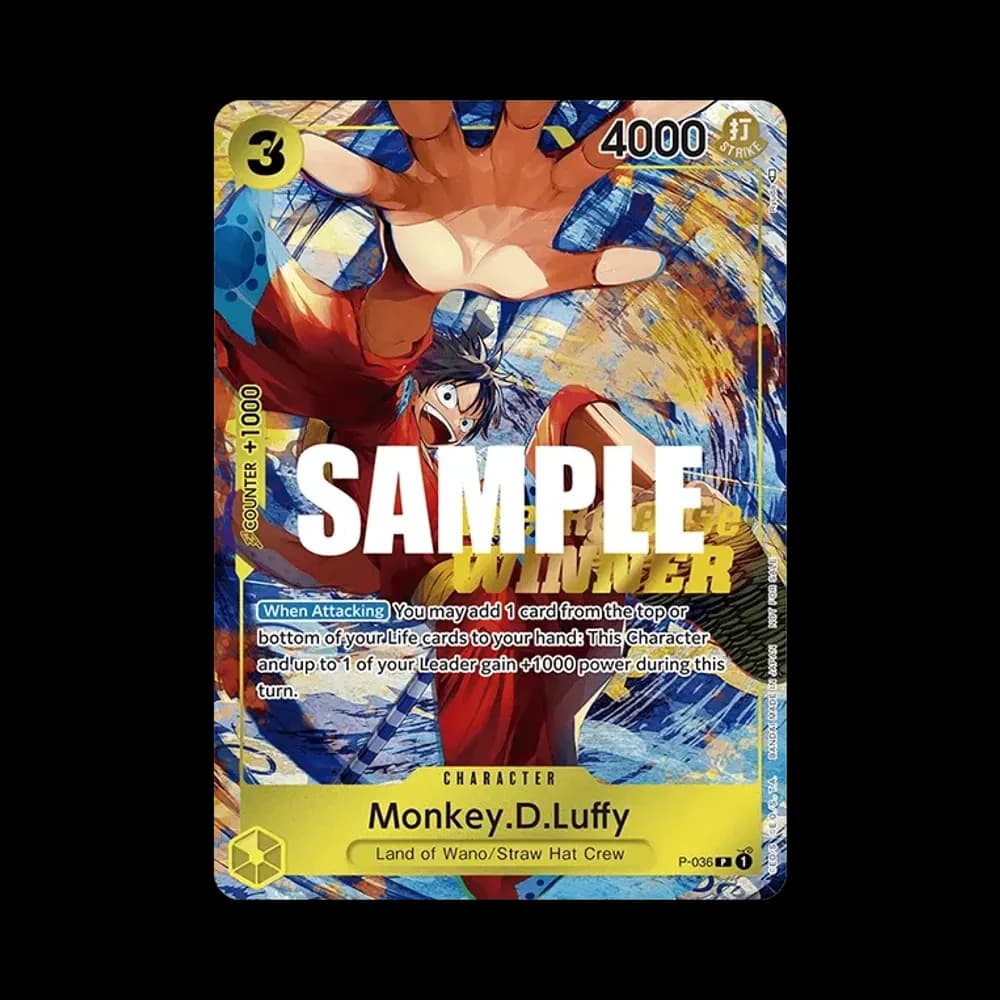 Monkey.D.Luffy : Silver Foil + Gold Stamp P [P-036] [EN](Promotional Card "OP-04 Pre-Release Tournament")