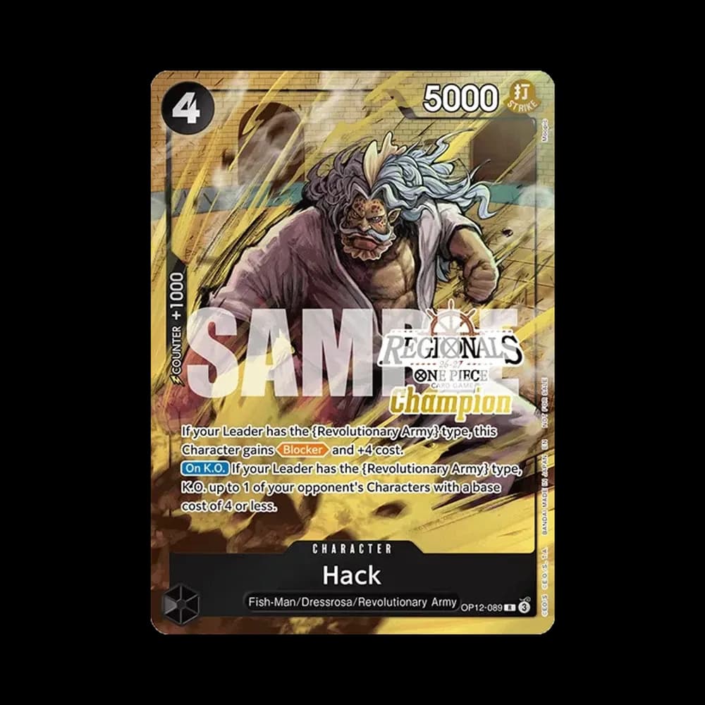 Hack R :1st Place [OP12-089][EN] (Promotional Card "Regionals Champion Card Set 26-27 Vol.1")