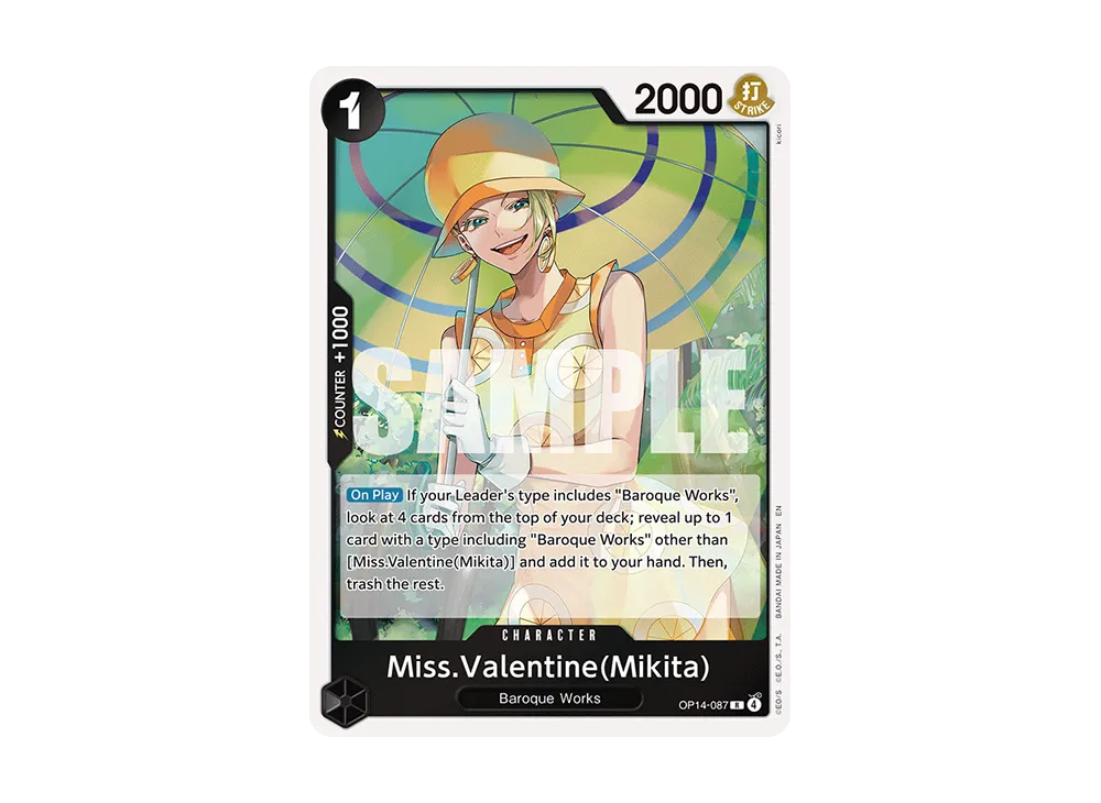 Miss.Valentine(Mikita) R [OP14-087] [EN] (Booster Pack "THE AZURE SEA'S SEVEN")