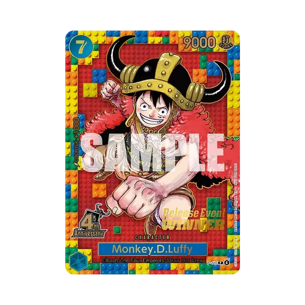 Monkey.D.Luffy P :Gold Text :Champion's Prize [P-110][EN](Promotional Card "4th Anniversary Event (OP-17 Release Event)")